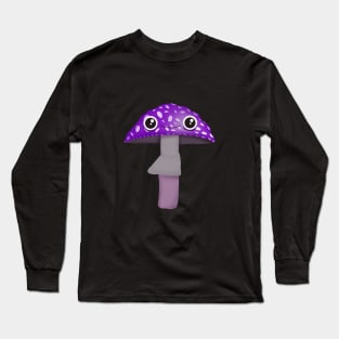 Purple Kawaii Mushroom Long Sleeve T-Shirt